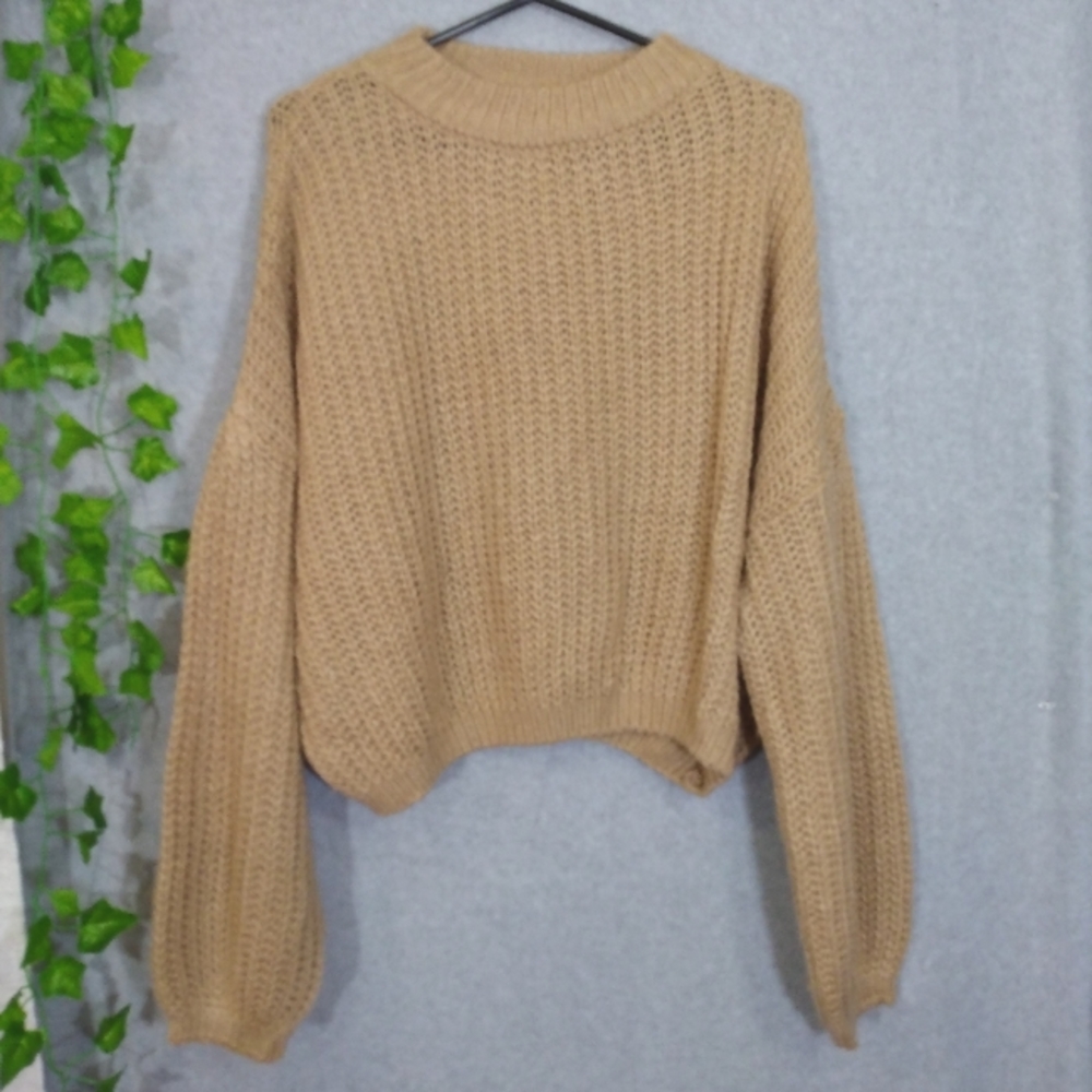 Simplee sweater large tan